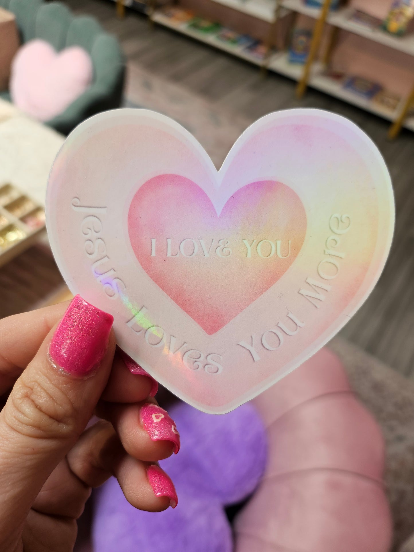 Jesus Loves You More Sticker Small